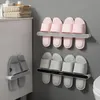 Ganchos de banheiro toalhas chinelas rack de parede de parede de parede de parede de armazenamento arrumado para banheiros Organizador