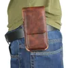 Phone Holster Cases Leather Vertical Belt Clip 4.7-6.3Inch Pouch Waist Bag With Card Slots Holder For IPhone 15 14 Samsung S23