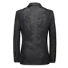 Erkekler Suits Blazers M-6XL Plus Boyut Erkek Vintage Beyaz Siyah Çiçek Smokin Akşam Yemeği Ceket Akıllı Uygun Fit Blazer Resmi Katlar