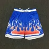 American Basketball Shorts hommes glace flamme rue pratique ample femmes mode genou longueur double couche pantalons de survêtement lot
