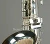 Nuovo arrivo Alto Eb Tune Brass Sassofono Argento di alta qualità placcato Sax E Strumento musicale piatto con custodia Bocchino Spedizione gratuita