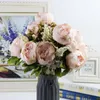 Fleurs décoratives 8 pièces/paquet fleur artificielle décoration de la maison huit têtes chinois pivoine mariage Live Prop ami cadeau Bouquet