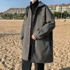 Herenwol blends winter dikke wollen jas mannen warme mode casual Lang Koreaanse Harajuku losse jaket heren overjas m-2xl