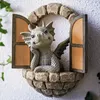 Decorative Objects Figurines 1PC Cute Mini Dinosaur Model Resin Decoration Household Pendant Outdoor Garden Crafts Gift Toys 230522