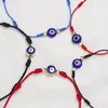 Charm-Armbänder, modisches Set mit 6 blauen und schwarzen geflochtenen Armbändern, verstellbares Paar, Wachsseil, geometrische Freundschaft, Schmuck, Geschenk