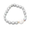 Strand Exquisite Bracelet Bangle Fashion Irregular Rice-Shaped Beads Pearls With Button-Shaped Pearl Bracelets For Women Charm Jewelry