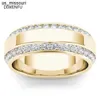 Bagues De Bande Diamant Or Jaune 18k Anneaux De Mariage pour Femmes Hommes Classique Bizuteria Anillos De Diamant Pierres Précieuses Bijoux Bague En Or Hommes Cadeaux J230522