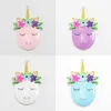 Halsketten (zuerst Farbe wählen) 50 mm*33 mm 10pcs/Tasche Full Email Glittler Sleeping Unicorn Anhänger für klobige Kinderschmuck machen