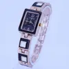 Montres-bracelets 5pcs couleur mélangée en vrac mode carré or rose dame femmes montre marque montres alliage bracelet quartz robe montre-bracelet bracelet