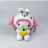 Moda carino coniglio da 8 pollici con frutta peluche Kawaii PP cotone farcito peluche cuscino festival regalo bambola giocattoli per bambini