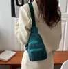 Mode poitrine sac femmes doux velours côtelé sac à bandoulière simple toile de velours sac cosmétique décontracté une épaule sacs à bandoulière