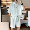 Mäns spårdräkter Ställer Män Casual Design Shorts Shorts alla matchar japanska ulzzang Styliska tonåringar Dynamiska modekläder stiliga streetwear mysiga 230522