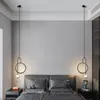 Pendant Lamps Modern Gold Ring Led Light Nordic Minimalist Hanging Lamp For Living Room Bedroom Bedside Lighting Fixtures