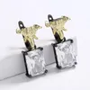 Stud Earrings Creative Big Zircon Elephant Halloween Jewelry Black And Gold Two-color Women's Pendant