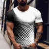 T-shirts pour hommes T-shirts imprimés à pois contraste dégradé Harajuku chemise pour hommes été Fitness survêtements décontracté col rond manches courtes