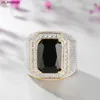 Band Rings Sapphire Gem Gold Ring for Men Women Vintage Cool Punk Rings for Male Jewelry Accessories for Nightclubs Bars 18K Gold Jewelry J230522