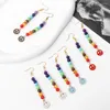 Boucles d'oreilles pendantes 7 Chakra signe de paix goutte Quartzs naturels Agat pierre boucle d'oreille anti-guerre hippie charme guérison bijoux pour hommes femmes