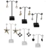 Jewelry Pouches 3pcs Black Clear Acrylic Stud Earring Display Rack Stand Organizer Bouches Ornament Holder Hook Hanger Counter Case