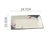 Plates LingAo Japanese Hand-painted Glaze Under The Sushi Ceramic Plate For Dessert Fruit Rectangular El Porcelain Table