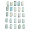 0.6 x 0.4 INCHES Mini Size Natural Amethyst Quartz Amazonite Engraved Pagan Lettering Wiccan Rune Stone Set