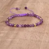 Strand 4mm Fine Beads Purple Crystal Bracelet Woven Lovers Yoga Ornaments