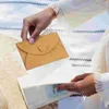 Emballage cadeau coeur boucle Kraft papier cartes enveloppes décor de noël Mini merci plaine saluer carré blanc ensemble