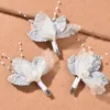 Hair Clips Handmade Flower Bridal Clip Set Tiaras Women Barette Jewelry For Wedding Prom Headware Accessories De Pelo