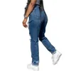 Jeans de mujer Hollow Out Ripped Straight Jean Blue Punk Baggy Cintura alta Mom Boyfriend Denim Hole Korean Oversize Streetwear Pantalones 8037 230522