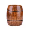 ¡Tazas, platillos, gota! Forma de barril Cerveza Té Café Leche Taza de agua Cocina de madera Bar Pub Drinkware