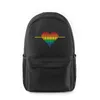 Arc-en-ciel couleur étudiant cartable sac à dos sac à bandoulière hommes et femmes modèles décontractés 0522