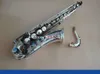 Tenor BB Tune Saxophone Silver and Black Nickel Surface Musical Instruments Sax med Case Mouthpiece