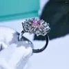Cluster Rings 925 Sterling Silver Color Natural Crystal Gemstone Ring Gioielli da donna Anelli De Wedding Bizuteria Anniversary Anel