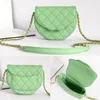 23P мода полумесяц Crossbody клатч CC Bags женская мужская роскошь большая сумка сумочка седло дизайнерская сумка стеганая икра из овечьей кожи мини-сумка дорожные сумки на ремне