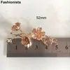 Charms 4 paires (8 pièces) branche de fleurs en laiton 23x52mm métal filigrane fleurs bourgeon breloques or argent couleur bricolage bijou artisanat fournitures M