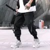 Herrbyxor Streetwear Cargo Techwear Trousers för män Militära joggar med remmar