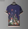 t-shirt mode européenne américaine lapin doux fleurs et plantes imprimer couleur correspondant T-shirt ample haut Joker demi-manche IGAE