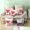 Pillow Case Happy Valentine Pillowcase Peach Skin Day Er Heart Shaped Lover Sofa Throw Drop Delivery Home Garden Textiles Bedding Sup Dhw3V