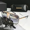 2087 Square Sunglasses Gold Metal Grey Gradient Men Summer Fashion Sunglasses Sunnies gafas de sol Sonnenbrille Sun Shades UV400 Eyewear with Box