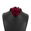 Choker 2023 Cool retro 8 kolor duży kwiat koronkowy naszyjnik dla kobiet seksowna linowa łańcuch kołnierzy