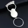 Keychains Silver Color Compass Bottle Opener Multifunction Keychain Top Quality Foot Key Chain Men Car Accessaries Birthday's Gift