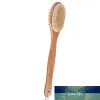 Ensemble de 2 pièces brosse pour le corps de bain double face poils naturels brosse à récurer pour le dos de la douche à long manche