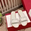 Summer sandals women's flip flops v flat rivets beach sandals classic style 2022 summer pure handmade leather wear-resistant casual ladies slippers 35-43 slippers