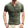 T-shirt da uomo Modish Men Henley Tshirt 2023 T-shirt casual a maniche corte Elegante Slim Fit Camiseta Masculina Button Design Basic Tops Tees