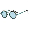 Zonnebrillen mode vintage ronde dames steampunk metaal brillen bril frame zomerse reisglazen mannen tinten gafas de sol