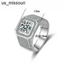 Bande Anneaux Réel Moissanite Anneau Pour Hommes En Argent Sterling 2 Diamants Brillants Ronds Bague De Fiançailles Mâle Bijoux De Mariage J230522