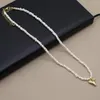 Chains Heart Shaped Pendant Irregularly Pearl Chain Necklace Natural Freshwater Mother Shell Elegant Jewelry Accessory