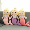 30cm/40cm Mermaid Princess Cartoon Beautiful Crown Mermaid Plush Toy Stuffed Little Mermaid Doll Girl Home Decoration Girls Birthday GiftsPillow Birthday Gifts