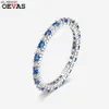 Bandringar Oevas 100 925 Sterling Silver Ruby Sapphire Sparkling High Carbon Diamond Finger Rings for Women Party Fine Jewelry Wholesale J230522