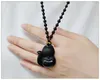 Anhänger Halsketten Natürlicher Obsidian Schwarzer Jadeit Lucky Love Halskette A19