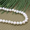 Chains 8-9mm Fashion Thread Natural White Freshwater Cultured Pearl Beads Necklace Women Charms Chain Choker Diy Jewelry 18inch B3186